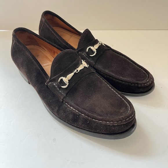 Allen Edmonds Lucca Suede Leather Horsebit Loafer Brown 10.5D